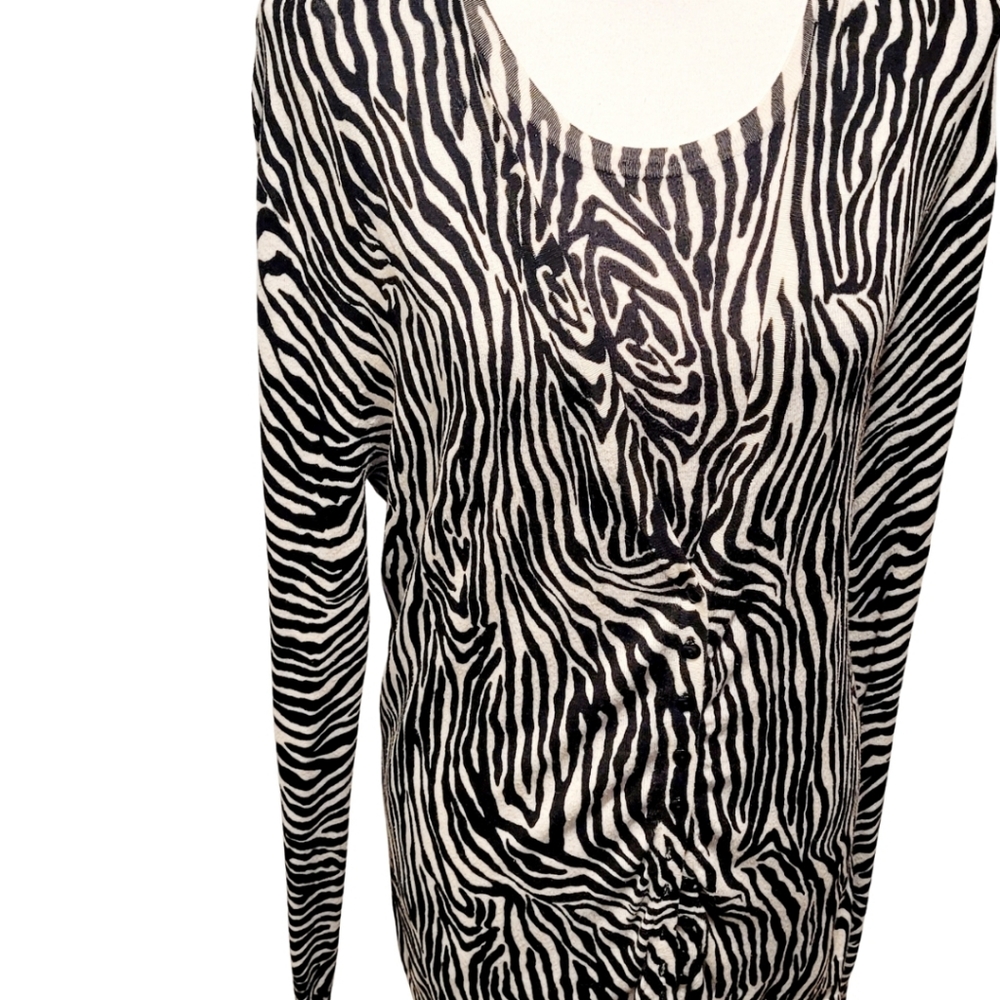 Zenar Zebra Print Cardigan & Tank Set - Picture 3 of 11